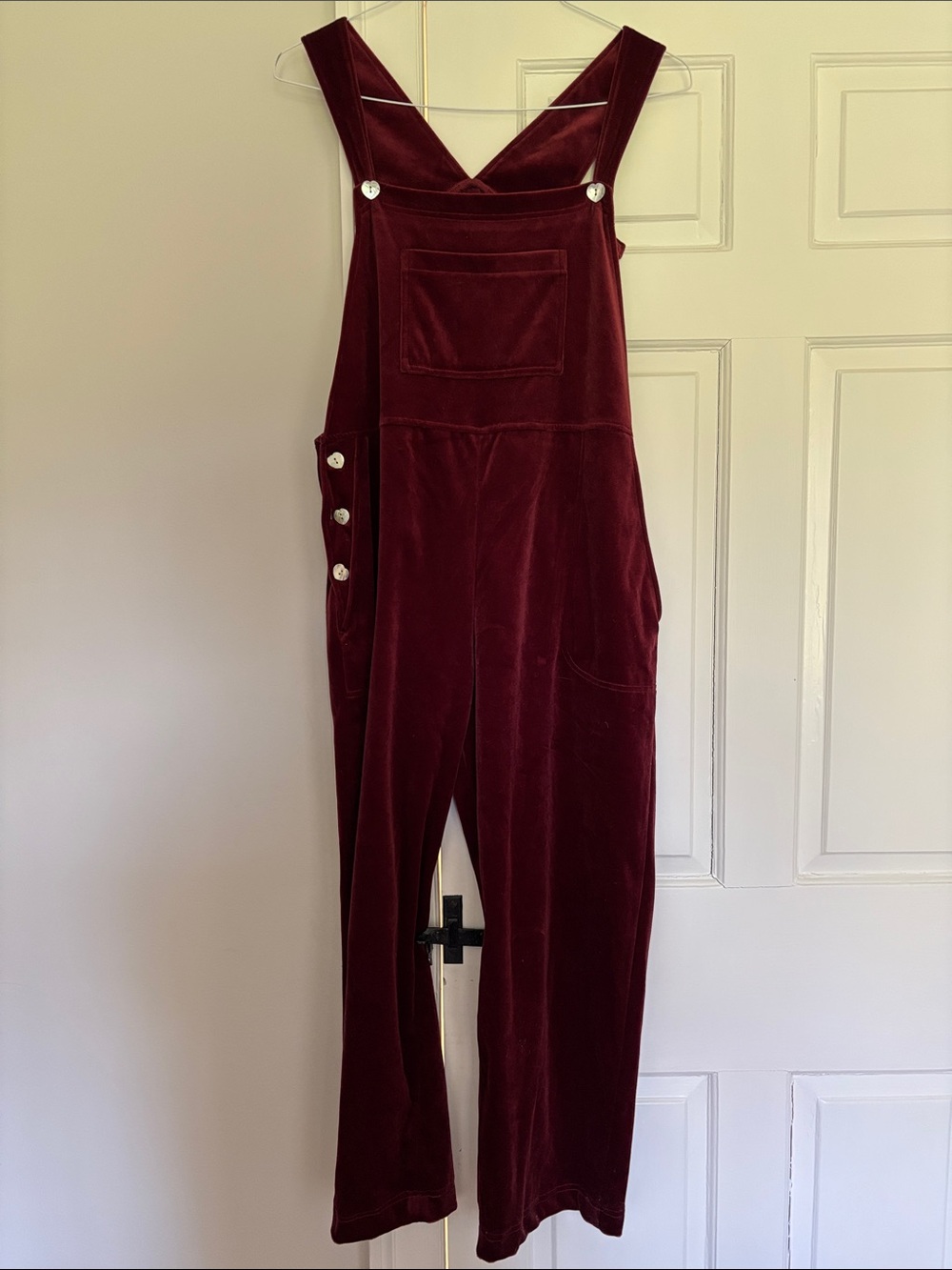 Velvet wide leg overall, Medium